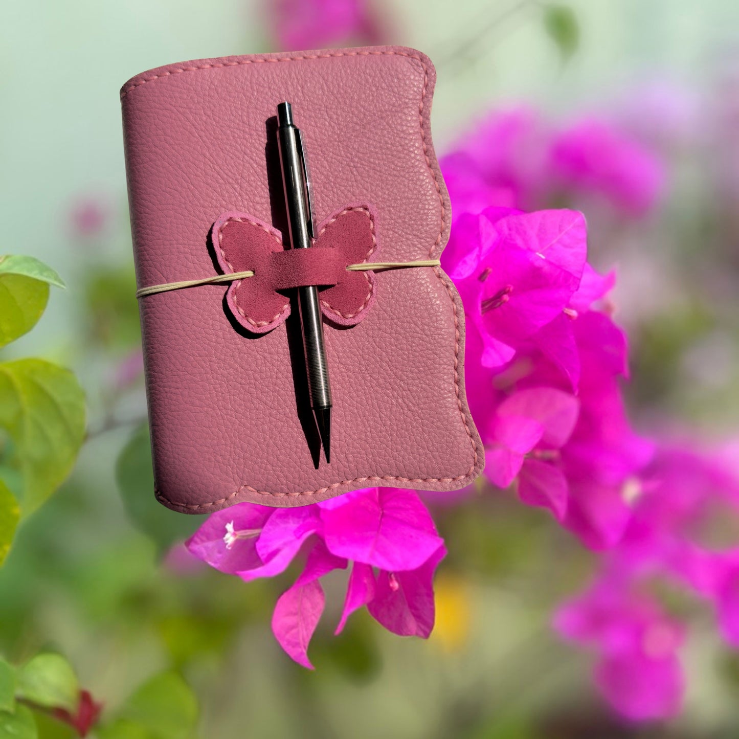 A6 Butterfly Folio with Bow Pen HolderI Journal Cover I Traveler’s Notebook