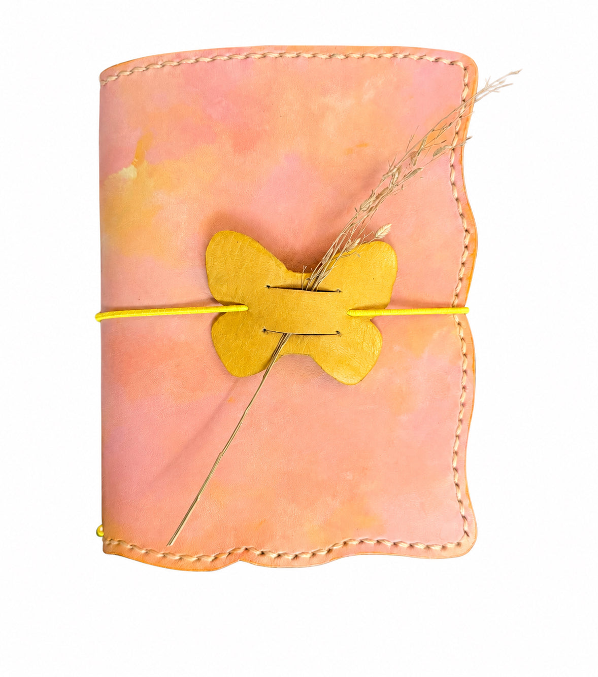 Hand-Painted, Hand-Stitched Leather Journal & Traveler's Notebook Cover | Warm Field