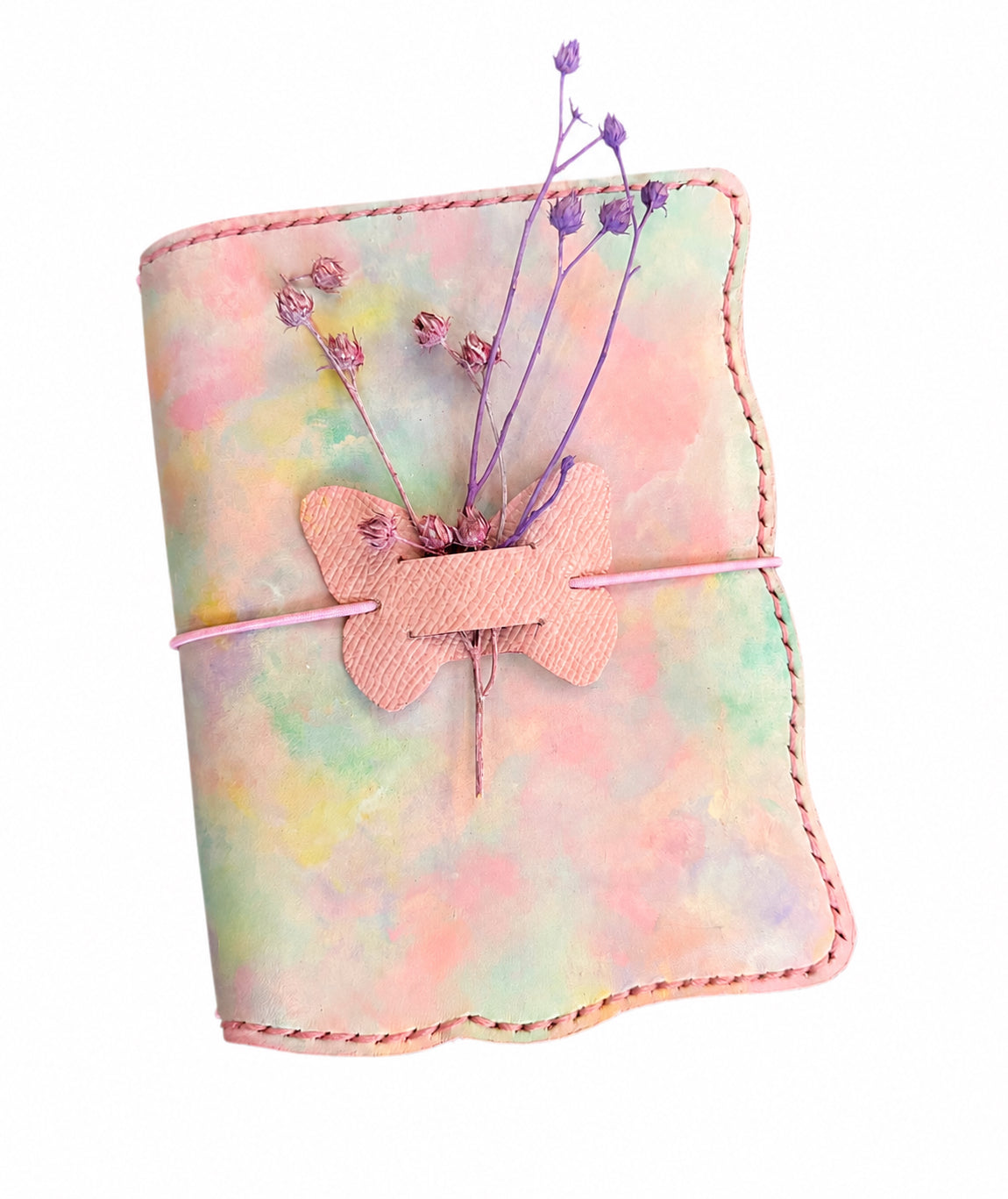 Hand-Painted, Hand-Stitched Leather Journal & Traveler's Notebook Cover | Garden Light