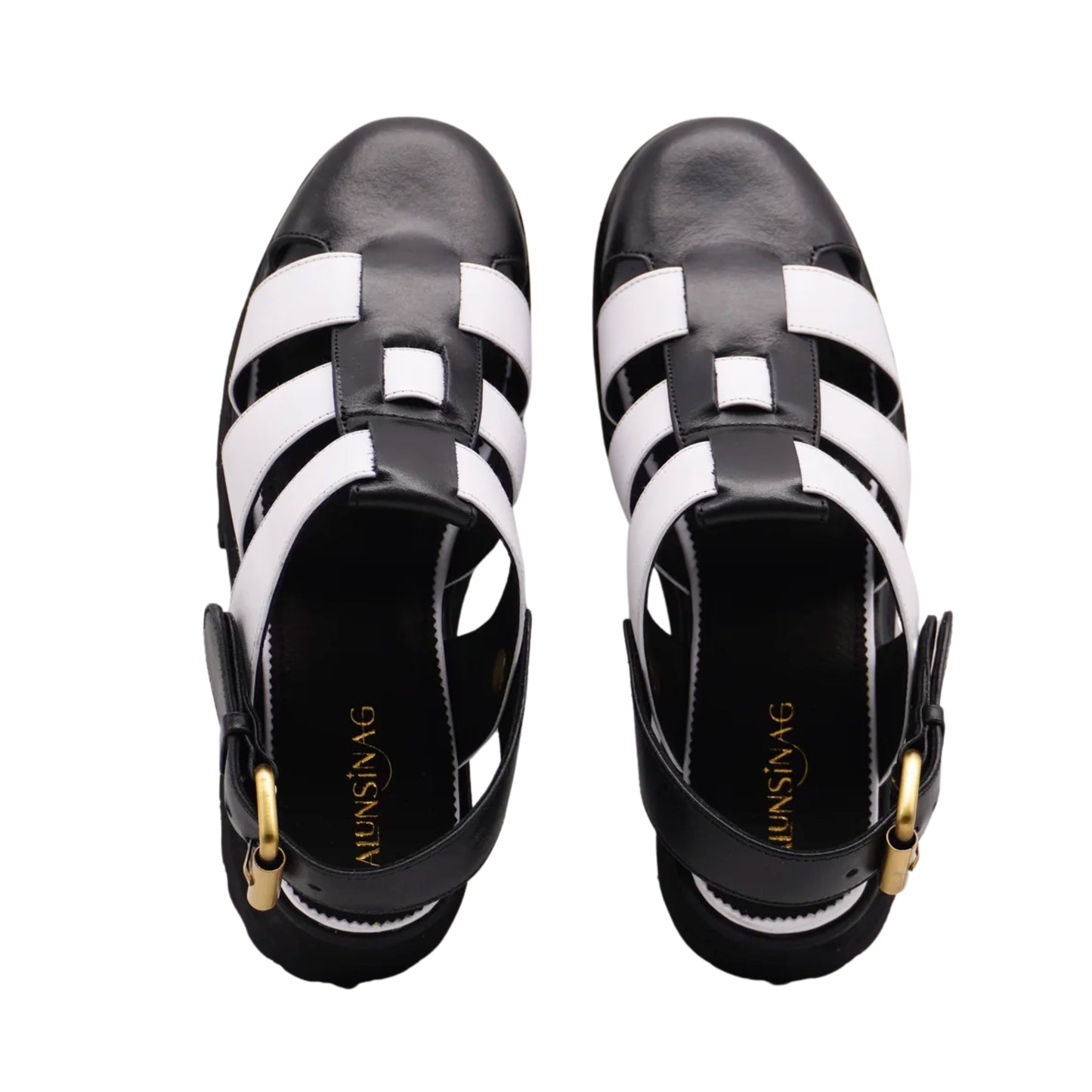 Evy Fisherman Mules (Black & White)