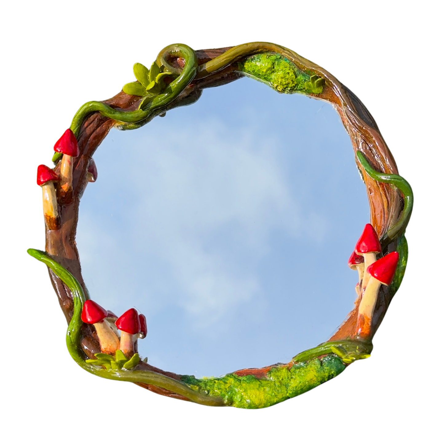 Mushroom Clay Mirror