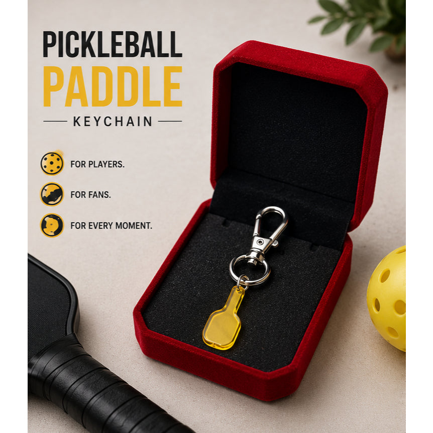 Glass Pickleball Paddle Keychain