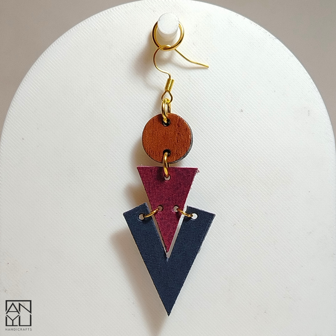 "Isa" Wood x Leather Earrings