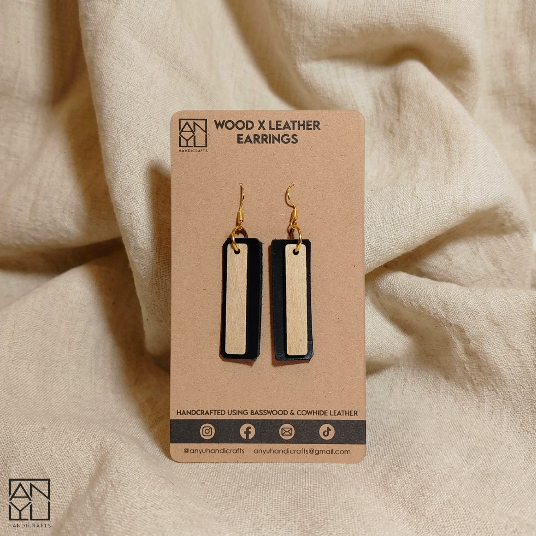 "Aura" Wood x Leather Earrings