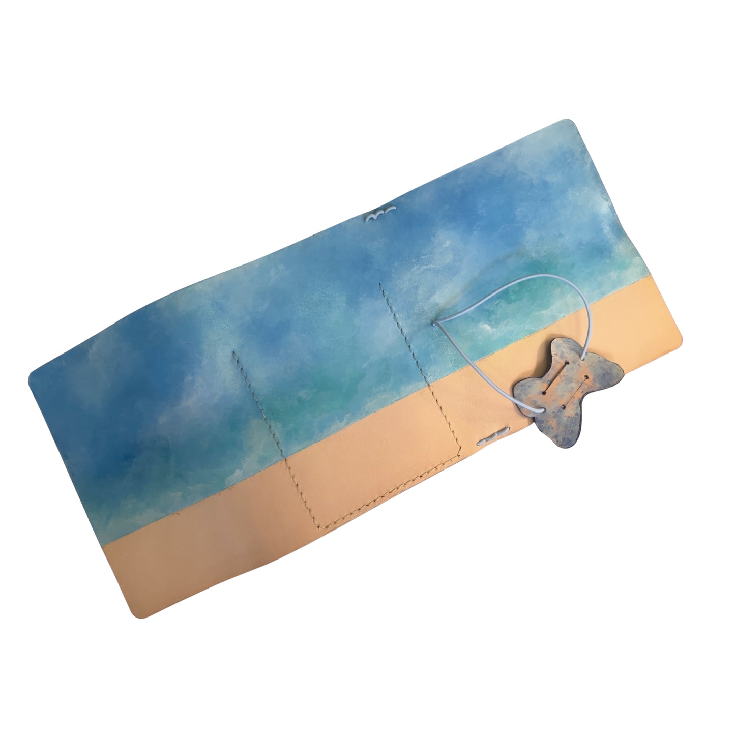 Hand-Painted, Hand-Stitched Leather Journal & Traveler's Notebook Cover | Still Sky