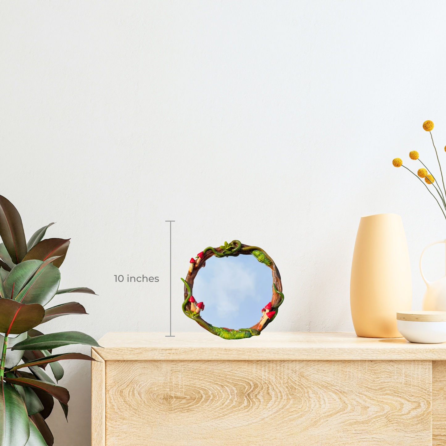 Mushroom Clay Mirror