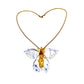 Gold Necklace Butterfly Glass Pendant