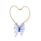 18k Gold Necklace Butterfly Glass Pendant