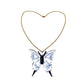 18k Gold Necklace Butterfly Glass Pendant