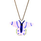 18k Gold Necklace Butterfly Glass Pendant