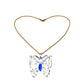 18k Gold Necklace Butterfly Glass Pendant