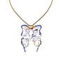 18k Gold Necklace Butterfly Glass Pendant