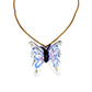 Gold Necklace Butterfly Glass Pendant