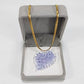 Glass Crochet Slanted Heart Pendant with Gold Chain and Jewelry Box