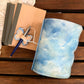 Hand-Painted, Hand-Stitched Leather Journal & Traveler's Notebook Cover | Cloud Drift