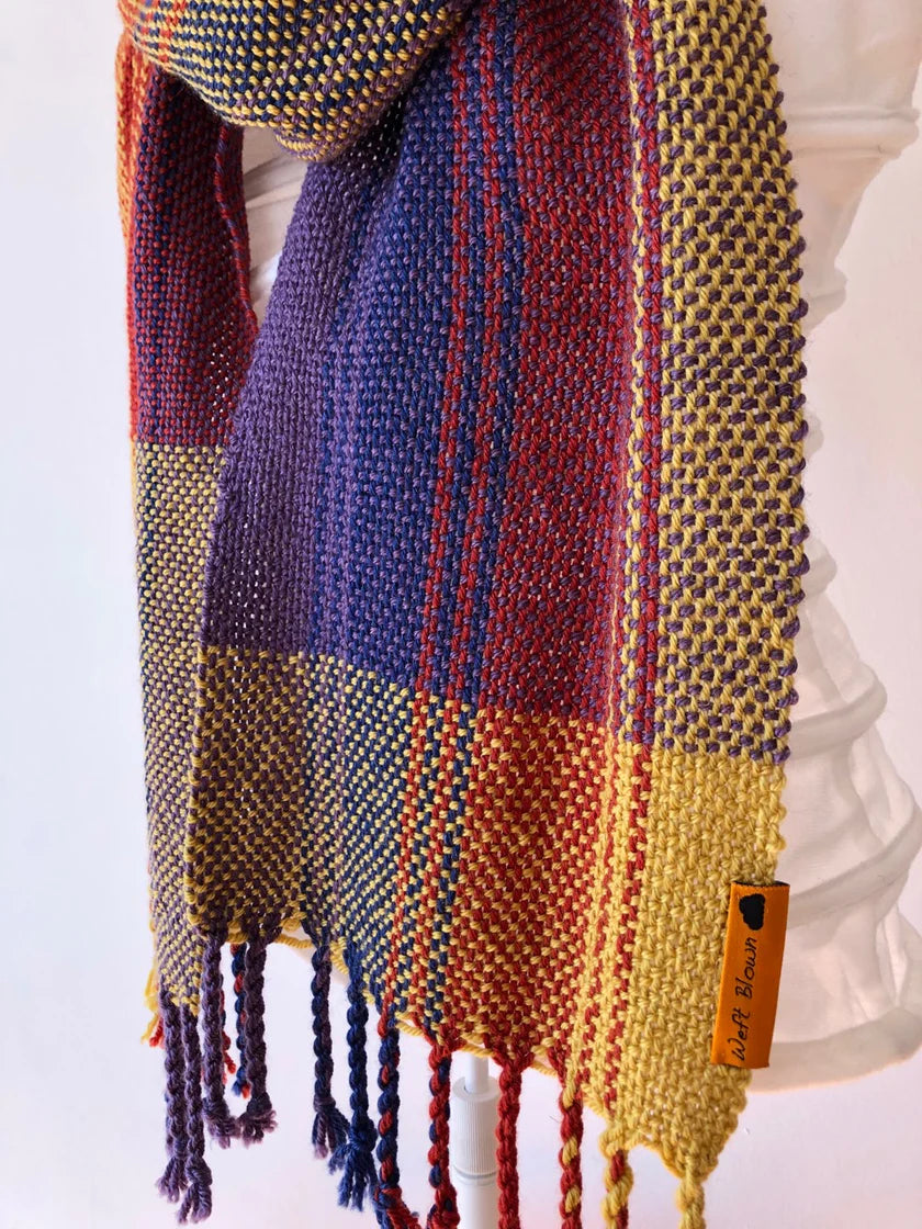 Handwoven Open Weave Cotton Scarf - Multicolor Sunset [TEST]