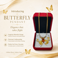 Glass Butterfly Pendant With 18k Gold Chain