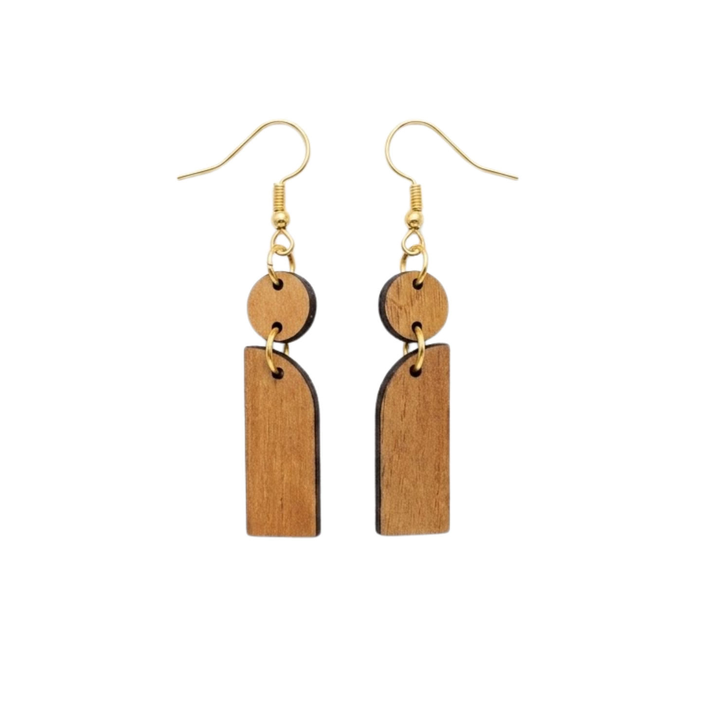 "Geo" Wood x Leather Earrings