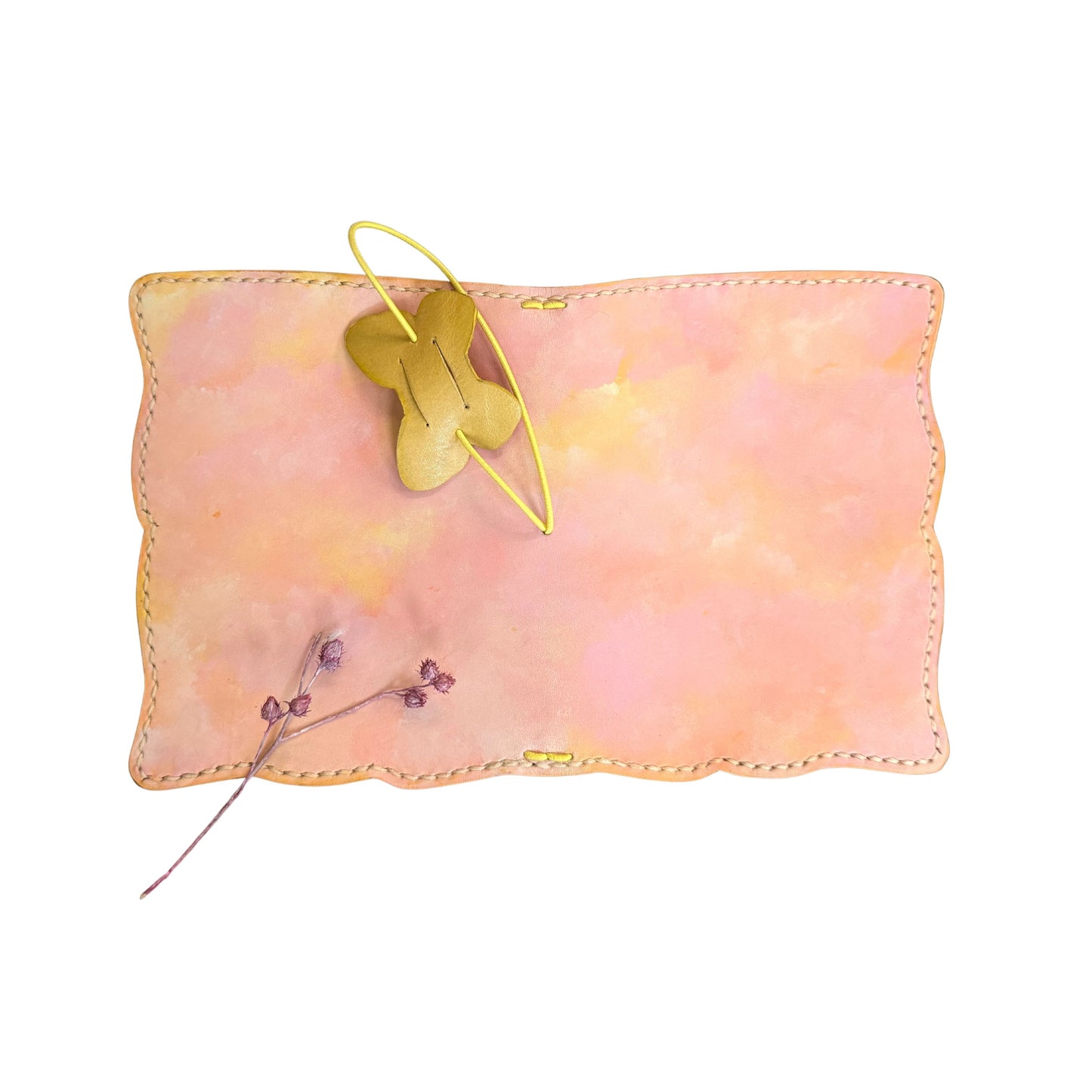 Hand-Painted, Hand-Stitched Leather Journal & Traveler's Notebook Cover | Warm Field