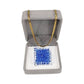 Square Crochet Glass Pendant Gold Chain Necklace