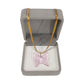Plain Stripe Mini Butterfly Pendant 18k Gold Necklace