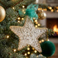 Christmas Star Ornaments Crochet Glass with Gold Lining