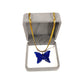 Plain Stripe Mini Butterfly Pendant 18k Gold Necklace