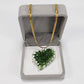 Glass Crochet Slanted Heart Pendant with Gold Chain and Jewelry Box