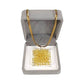 Square Crochet Glass Pendant Gold Chain Necklace