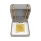 Square Crochet Glass Pendant Gold Chain Necklace
