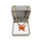 Plain Stripe Mini Butterfly Pendant 18k Gold Necklace