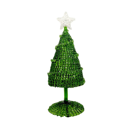 Mini Glass Christmas Tree for Table Decor