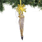 Crochet Glass Hanging Christmas Ornaments with Gold Leafing