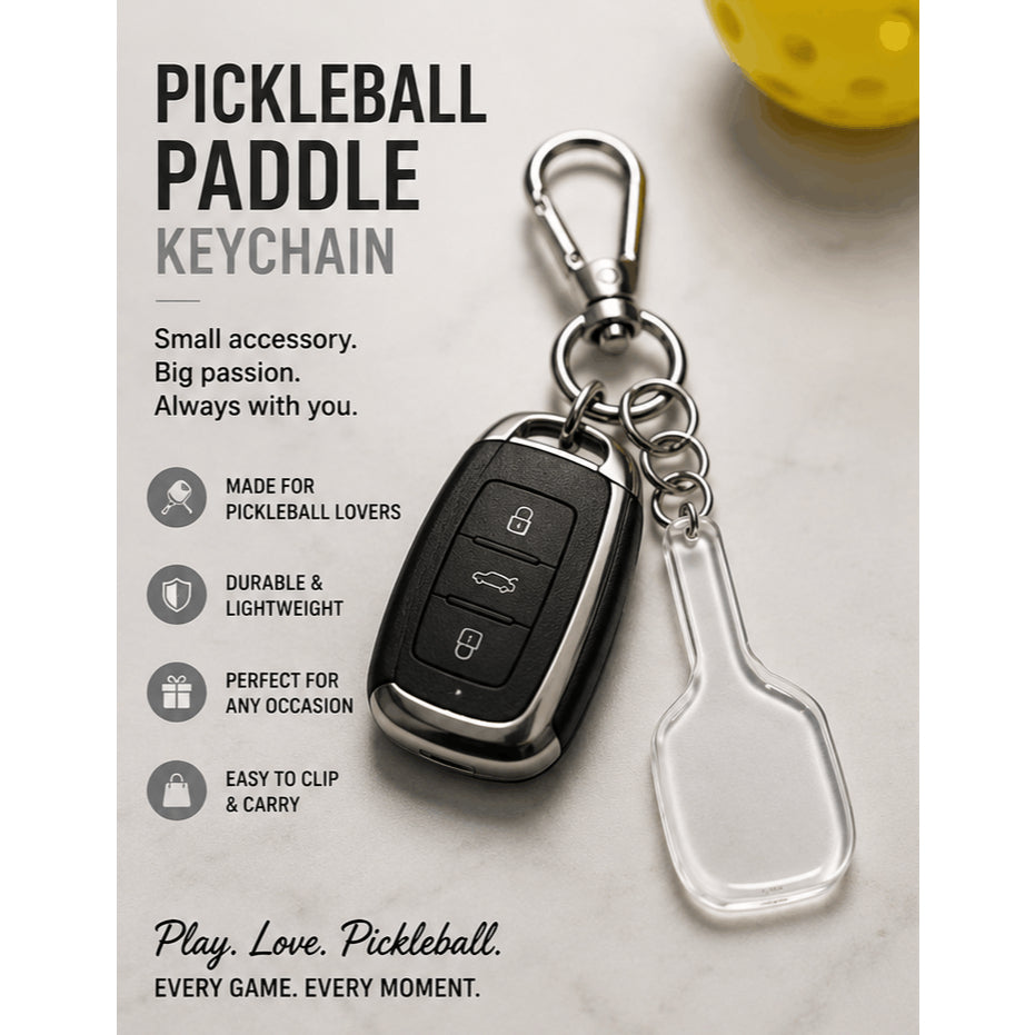 Glass Pickleball Paddle Keychain