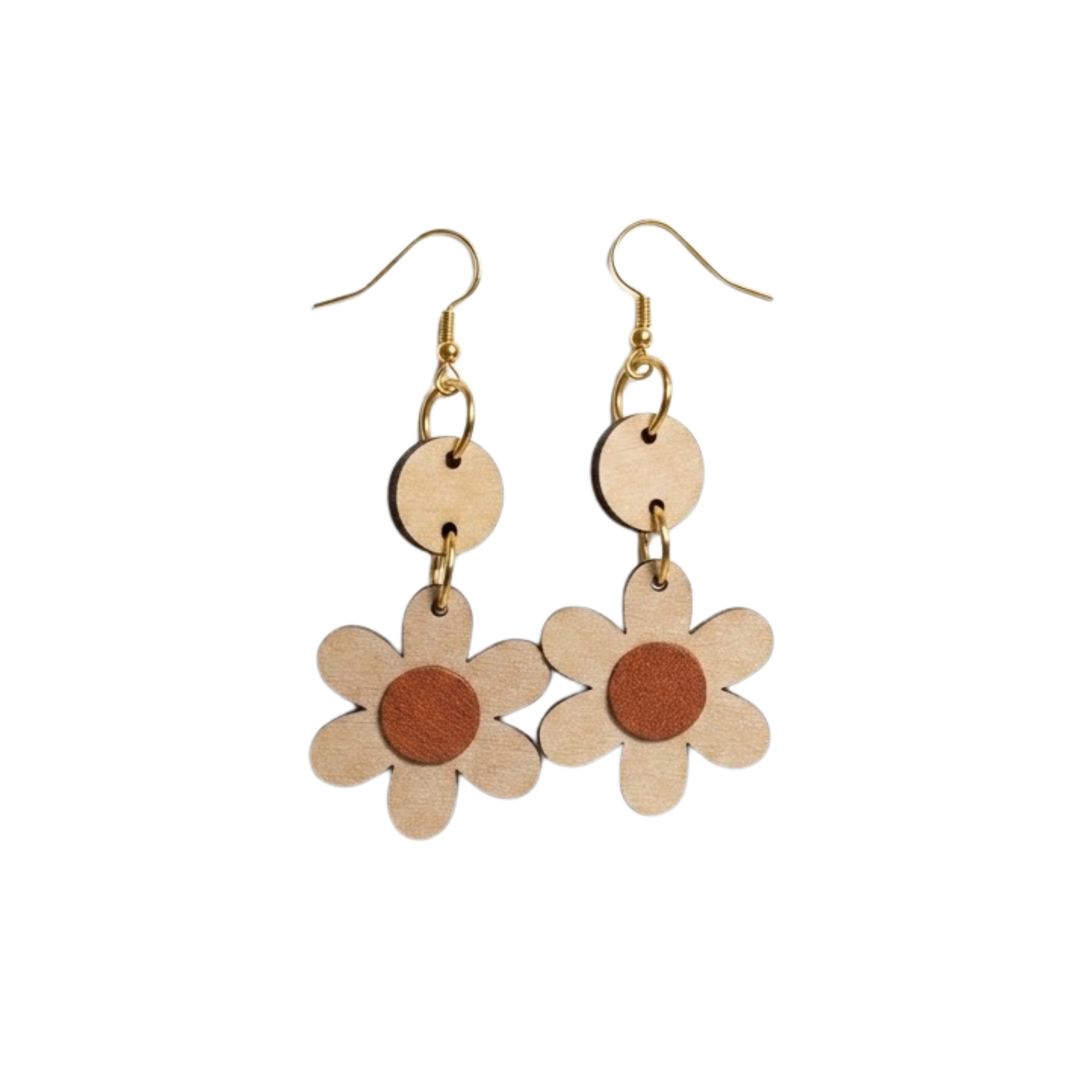 "Flora" Wood x Leather Earrings