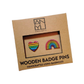 ANYU Wooden Rainbow Badge Pins