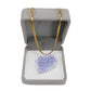Glass Crochet Slanted Heart Pendant with Gold Chain and Jewelry Box