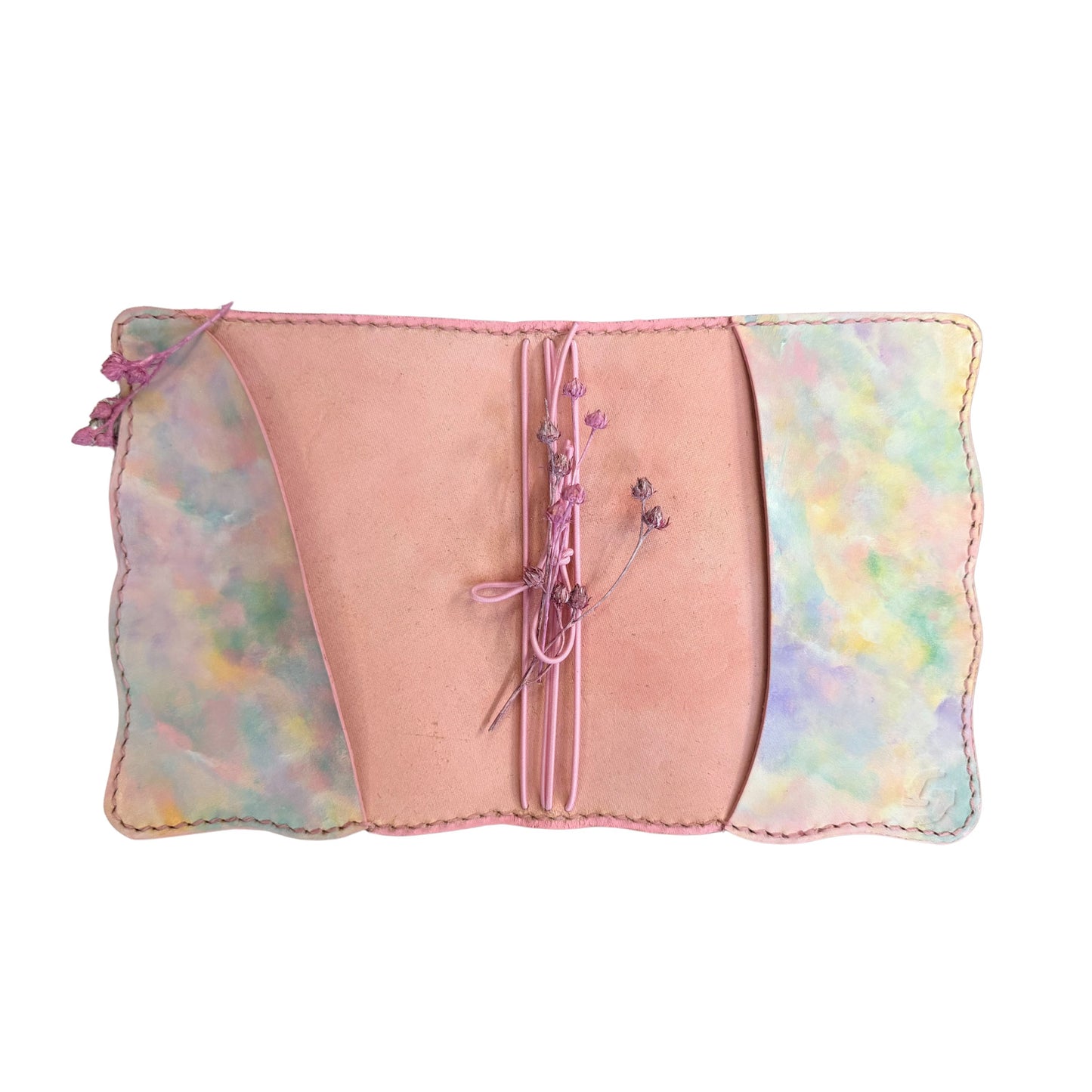 Hand-Painted, Hand-Stitched Leather Journal & Traveler's Notebook Cover | Garden Light