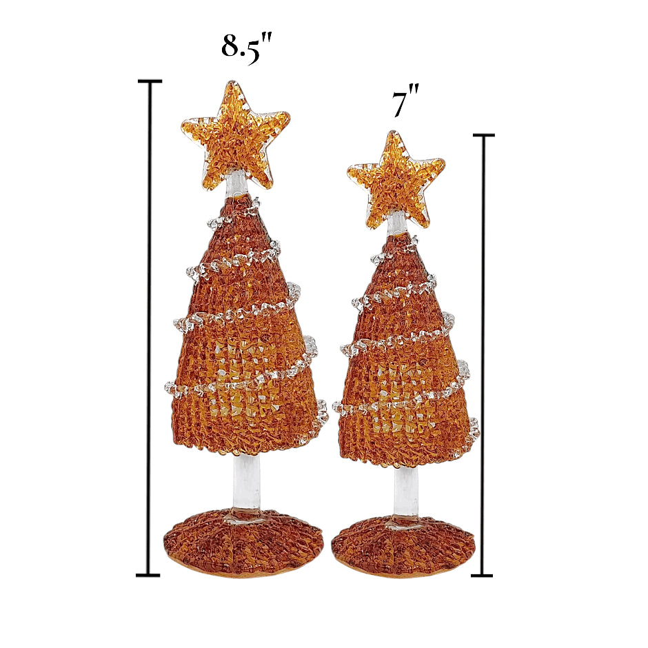 Mini Glass Christmas Tree for Table Decor