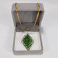 Diamond Crochet Glass Pendant Necklace 18k Gold Chain Jewelry Box