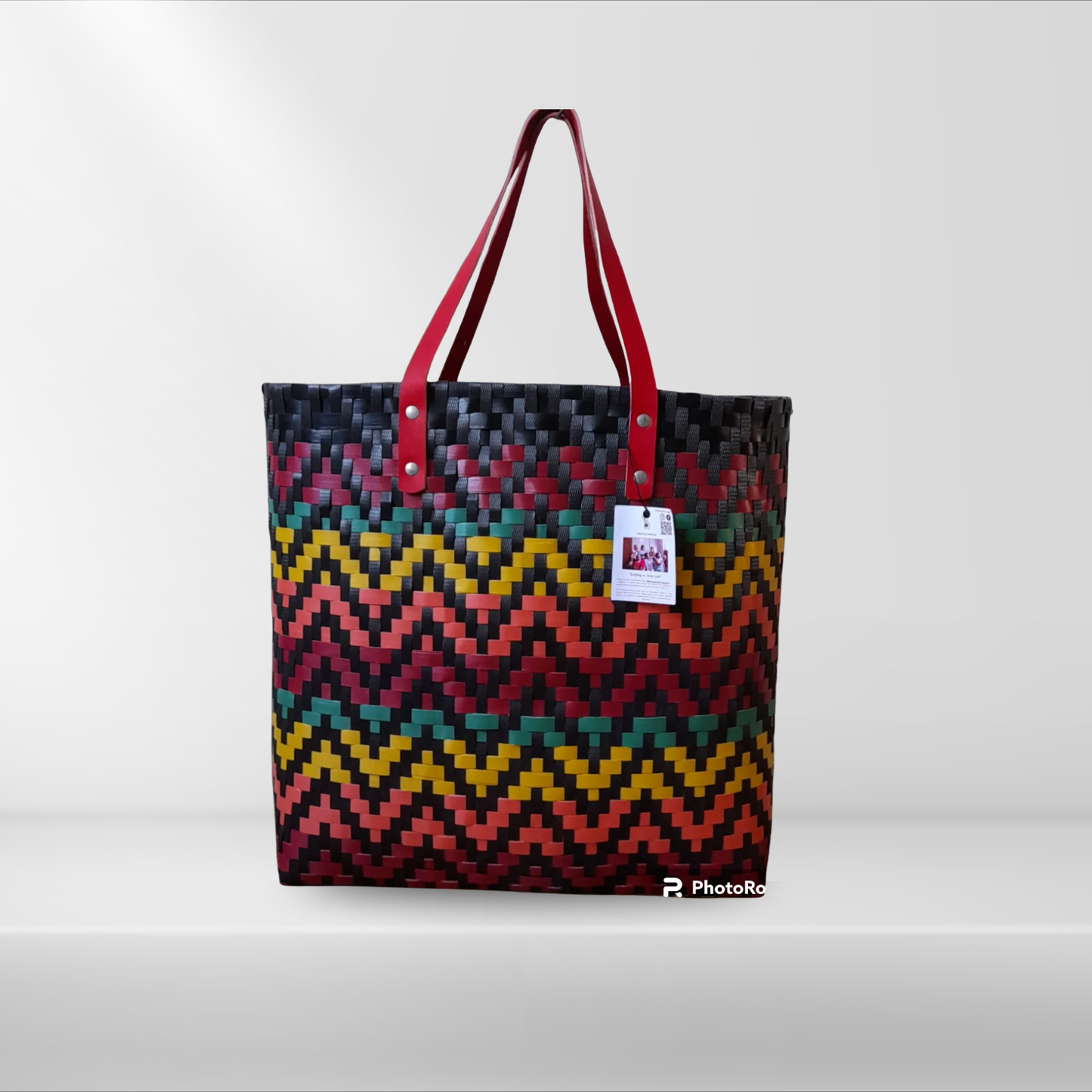 HALO-HALO – Handwoven Tote Bayong with Leather Handles (Pre-order)