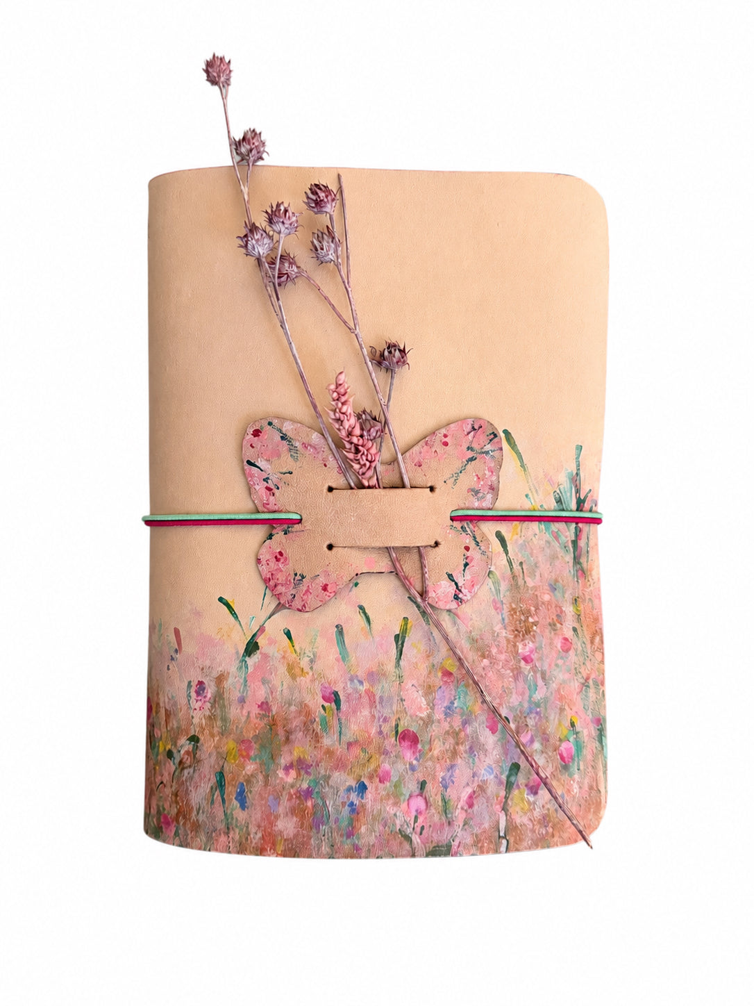 Hand-Painted, Hand-Stitched Leather Journal & Traveler's Notebook Cover | Blooms