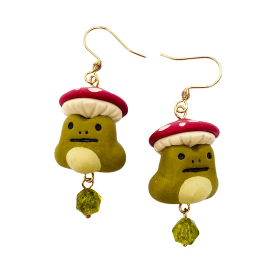 Mushroom Frog Earrings