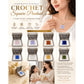 Square Crochet Glass Pendant Gold Chain Necklace