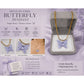 Plain Stripe Mini Butterfly Pendant 18k Gold Necklace