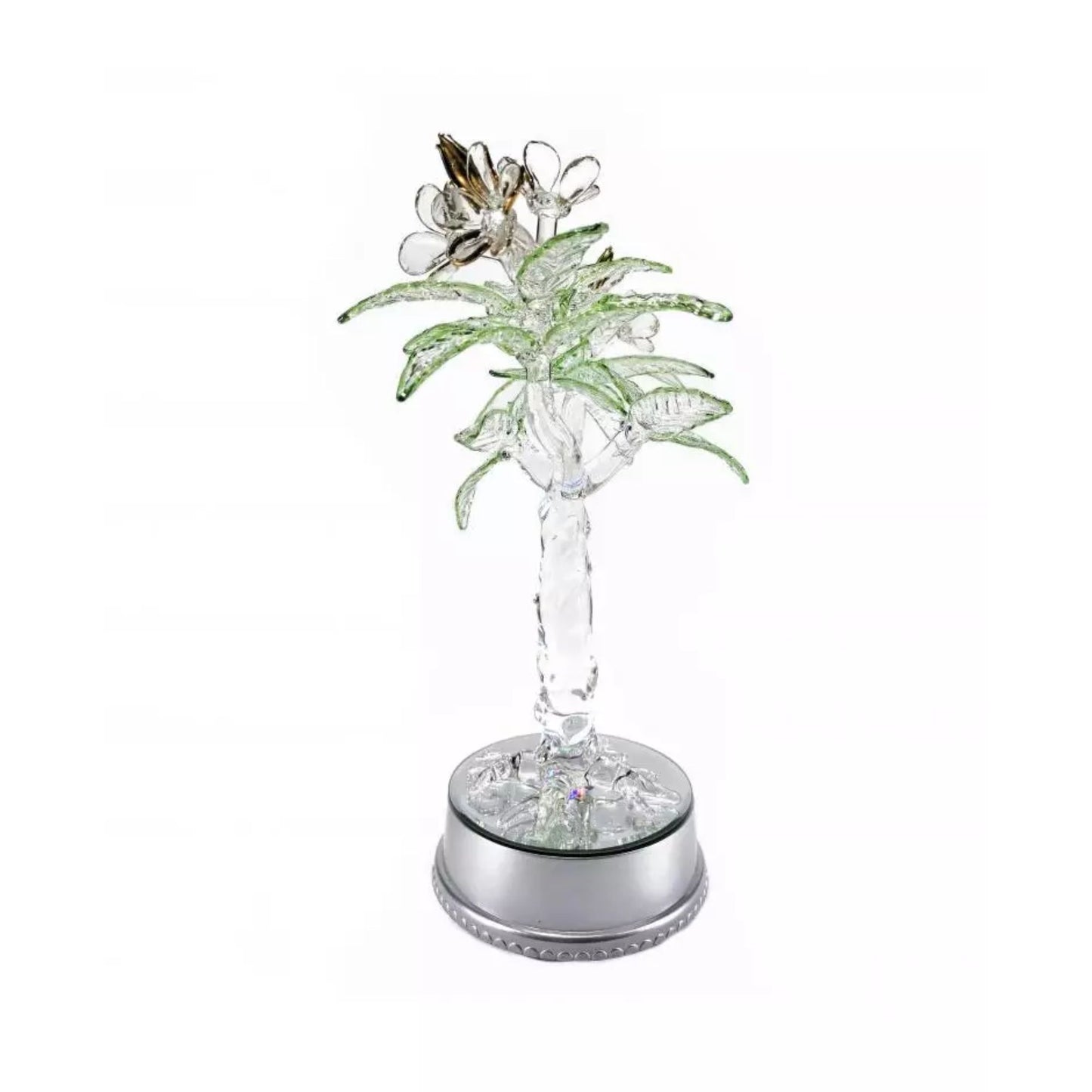 Artificial Flower Tree Gold Glass Figurine