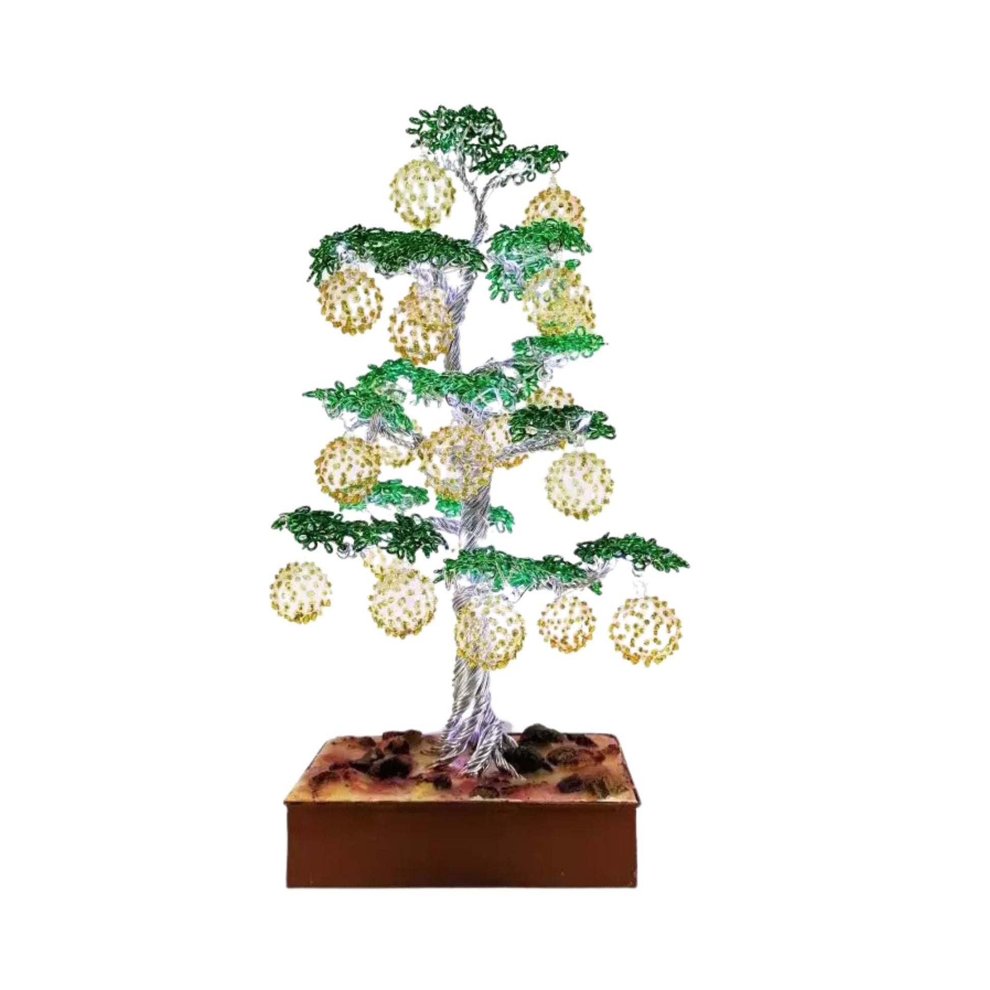 Bonsai Ball Tree with Dotted Glass Ball Ornaments