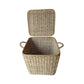 Ilokana Handicrafts Buri Clothing Basket Organizer with lid and handle