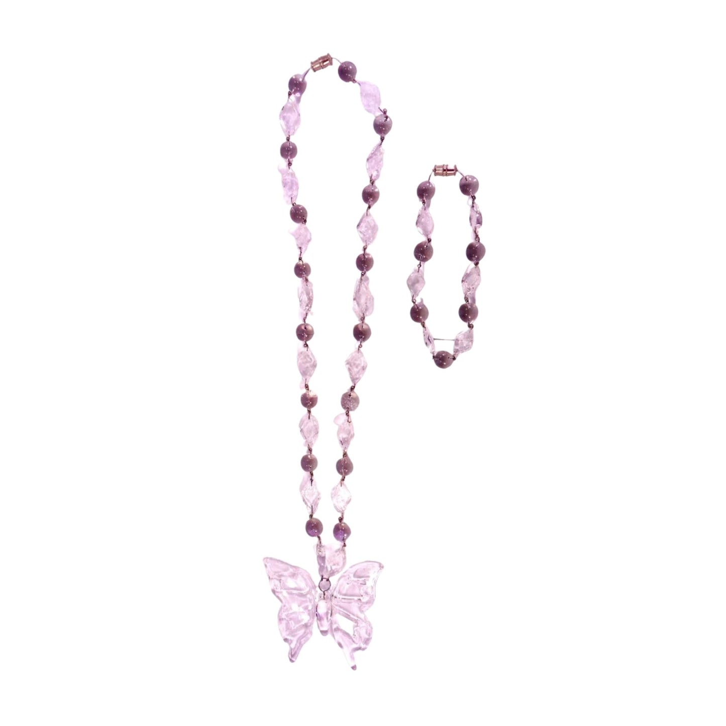 Butterfly Pendant Necklace Set