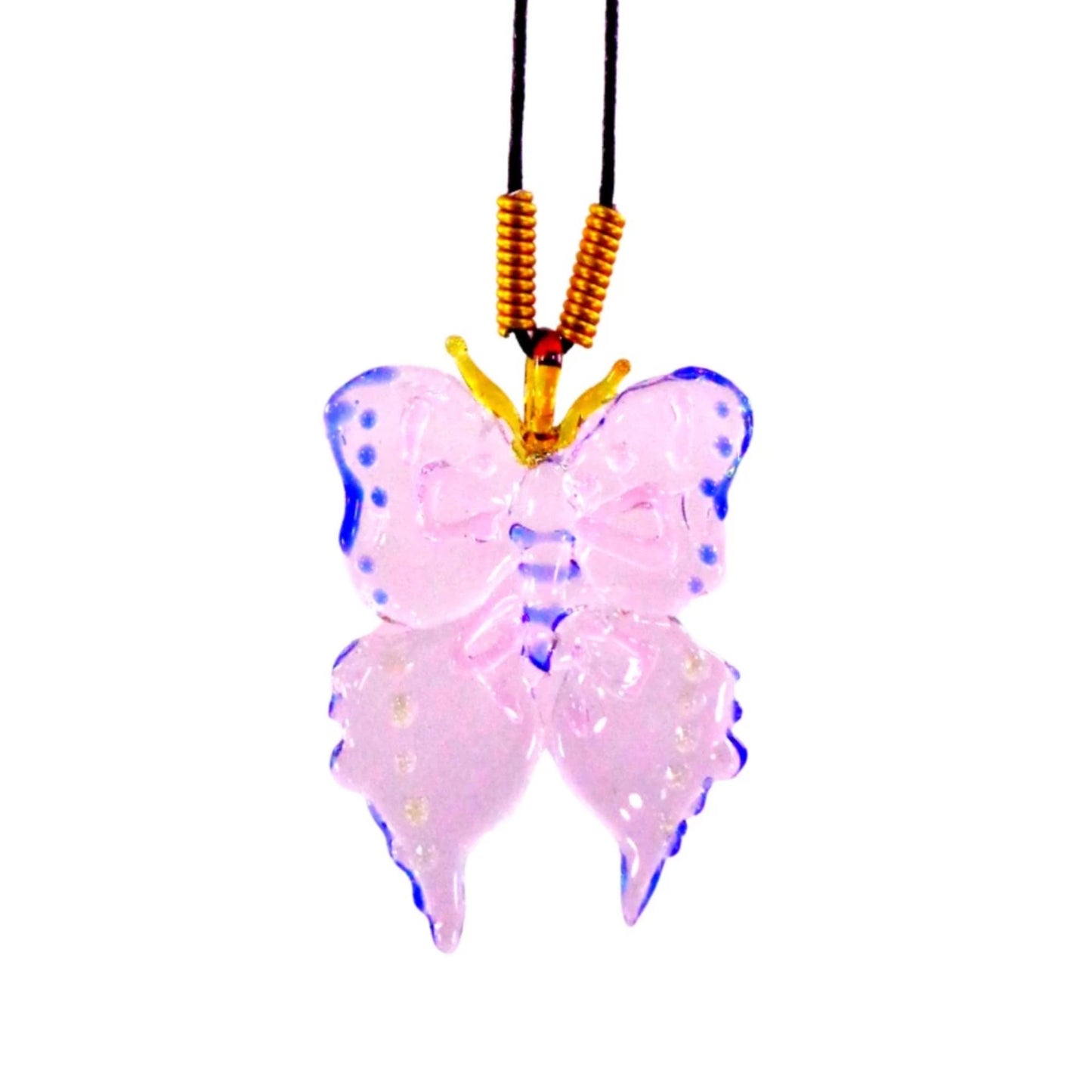 Butterfly Pendant in Wax Cord Necklace